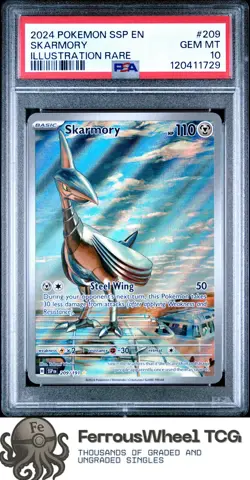 Skarmory #10 - 2024 Pokemon Ssp En-Surging Sparks - PSA 10 - Image 1