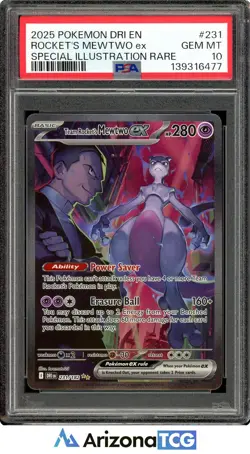 Pokemon 2025 Team Rocket's Mewtwo ex 231/182 SIR Destined Rivals GEM MINT PSA 10 - Image 1