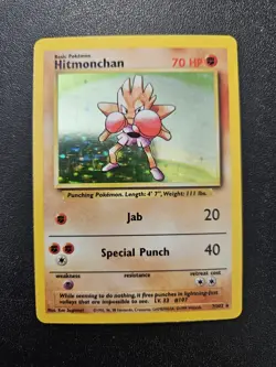 Pokemon Base Set Hitmonchan Holo Rare 7/102 EXCELLENT-NEAR MINT - Image 1