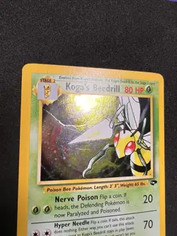 Koga's Beedrill 9/132 SWIRL Holo Rare - Pokemon Gym Challenge WOTC HP - Image 2