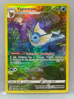 Pokemon TCG Vaporeon TG02/TG30 SWSH09 Brilliant Stars Trainer Gallery - Image 1