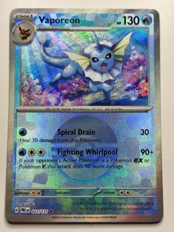 Vaporeon Poke Ball Pattern Holo Rare 022/131 Pokemon TCG Prismatic Evolutions NM - Image 1