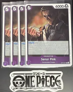 4x One Piece OP10-067 R Senor Pink - English - Foil - Playset - TCG - NM/M - Image 1