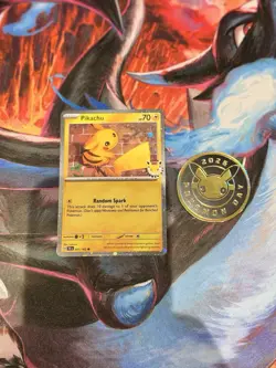 Pikachu 051 /162 Stamped 2026 Pokemon Day 30 Promo TCG With Coin - Image 1