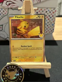 Pikachu 051 /162 Stamped 2026 Pokemon Day 30 Promo TCG With Coin - Image 1