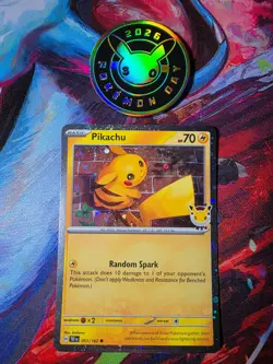 Pikachu 051 /162 Stamped 2026 Pokemon Day 30 Promo TCG With Coin - Image 1