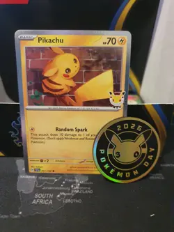 Pikachu 051 /162 Stamped 2026 Pokemon Day 30 Promo TCG With Coin - Image 1
