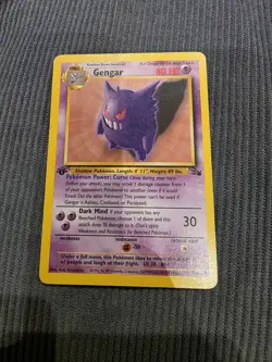 Gengar 20/62 1st Edition Fossil Set Rare Non-Holo Pokemon Card WOTC 1999 - Image 1