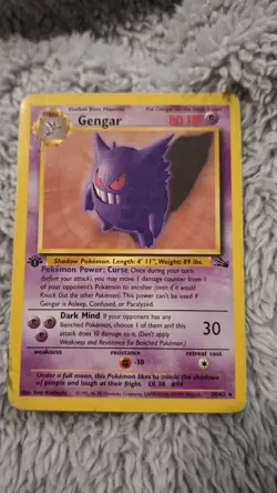 Gengar 20/62 1st Edition Fossil Set Rare Non-Holo Pokemon Card WOTC 1999 - Image 1
