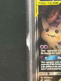 2019 POKEMON SUN & MOON TEAM UP #165 FULL ART/GENGAR & MIMIKYU GX PSA 9 DAMAGED - Image 3