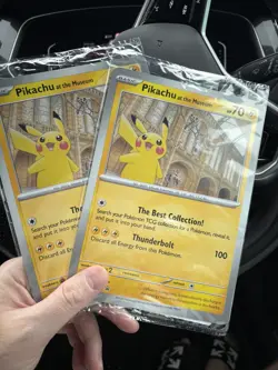 2x Pikachu at the Museum Jumbo Sealed Promo Pokemon Card Natural History IN-HAND - Image 1