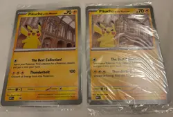 2x Pikachu at the Museum Jumbo Sealed Promo Pokemon Card Natural History IN-HAND - Image 1