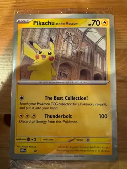 Pikachu At The Museum Jumbo Pokemon Card - Natural History Museum - In Hand - Image 1