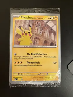 In Hand - Pikachu At The Museum Pokemon Card Jumbo Oversized - Natural History - Image 1