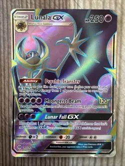 Lunala GX - 141/149 - Pokemon Sun & Moon Base Set Full Art Ultra Rare Card NM - Image 1