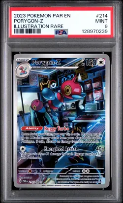 2023 POKEMON PAR EN-PARADOX RIFT ILLUSTRATION RARE #214 PORYGON-Z PSA 9 - Image 1