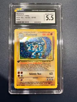 Machamp Holo 8/102 1st Edition - Base Set (1999) - CGC 5.5 - WOTC Pokemon Card - Image 1