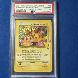PSA 10 Birthday Pikachu 24 Celebrations Classic Collection Holo Pokemon Card - Image 1