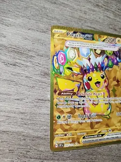 Pokemon TCG SV08 Surging Sparks Pikachu EX Hyper Rare Gold Holo Card 247/191 - Image 2