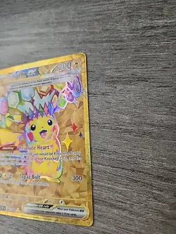 Pokemon TCG SV08 Surging Sparks Pikachu EX Hyper Rare Gold Holo Card 247/191 - Image 3