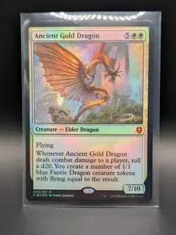 MTG - Ancient Gold Dragon - FOIL - Creature Elder Dragon - CLB #3 - Mythic - NM - Image 1