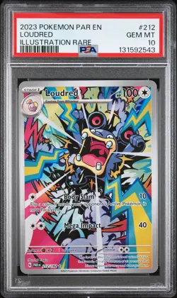 2023 Pokemon Par EN-Paradox Rift Loudred Illustration Rare PSA 10 #212 - Image 1