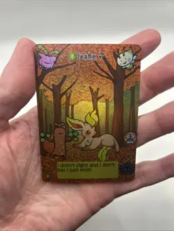 Pokiebubies 1st Edition Fan Art Chef Ken Lee Leafie V #121 Leafeon Holo Pokemon - Image 3