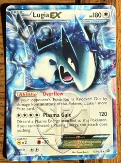 2013 Pokemon Team Plasma Lugia EX Holo Legendary Treasures 102/113 Excellent - Image 1