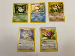 First 1st Edition Pokemon Jungle Lot Mankey Goldeen Nidoran Jigglypuff Meowth - Image 1