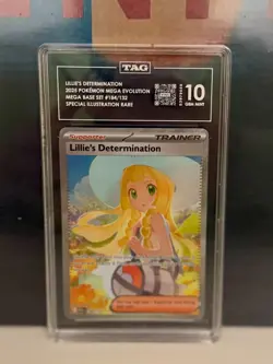 2025 Pokemon Mega Evolution Base #184 SIR Lillie's Determination TAG 10 - Image 1