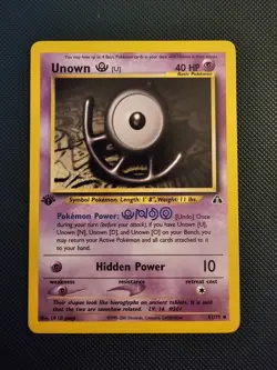 Pokemon Neo Discovery 1st Edition - Unown U 51/75 LP - Image 1