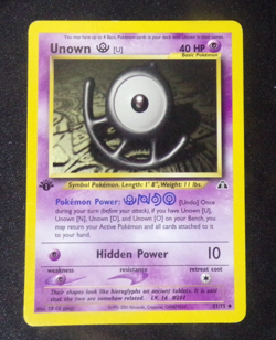 Unown U (1st Edition) - Neo-Discovery 51/75 WotC Pokemon Card - Image 1