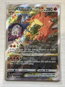 Pokemon TCG Charizard v Star SWSH262 Full Art Black Star Promo Ultra Rare - Image 1