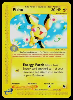 Pokemon Card - Pichu Expedition 58/165 Rare Non-Holo - Image 1