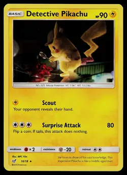 Pokemon Card - Detective Pikachu Detective Pikachu 10/18 Holo Rare - Image 1