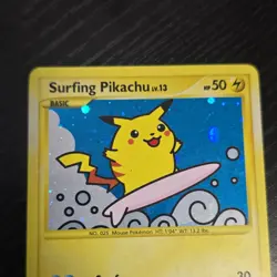 Pokemon Surfing Pikachu Rising Rivals 114/111 Secret Rare Holo Card 2009 - Image 2