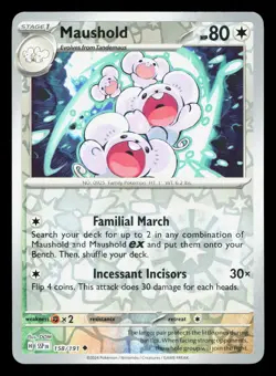 Maushold 158/191 Surging Sparks NM Reverse Holo Pokemon Card TCG - Image 1