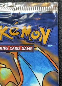 Pokemon Base Set Charizard Art Booster Pack BLACK TRIANGLE ERROR OPENED MP/DMG - Image 3