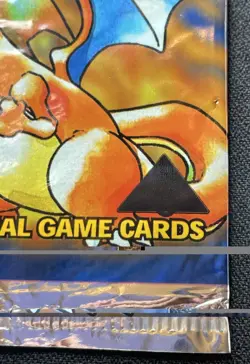 Pokemon Base Set Charizard Art Booster Pack BLACK TRIANGLE ERROR OPENED MP/DMG - Image 4