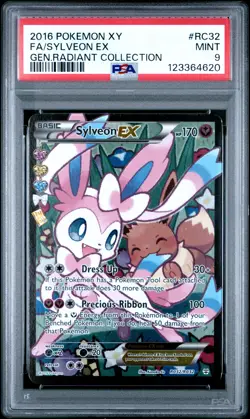 2016 POKEMON XY GENERATIONS RADIANT COLL #RC32 FULL ART/SYLVEON EX PSA 9 - Image 1