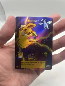 Pokiebubies 1st Edition Fan Art Chef Ken Lee Joltie V #97 Jolteon Holo Pokemon - Image 4