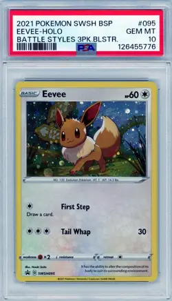 Pokemon Eevee Battle Styles 3 Pk. Blister Black Star Holo Promo SWSH095 PSA 10 - Image 1