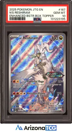 Pokemon 2025 N's Reshiram 167/159 Box Topper IR Journey Together GEM MINT PSA 10 - Image 1