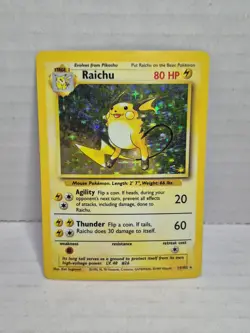 Raichu 14/102 Base Set Unlimited Holo Rare Pokemon TCG MP - Image 1