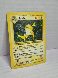 Raichu 14/102 Base Set Unlimited Holo Rare Pokemon TCG MP - Image 2