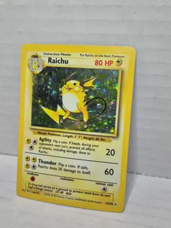 Raichu 14/102 Base Set Unlimited Holo Rare Pokemon TCG MP - Image 3