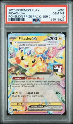 Psa 10 Pikachu ex Pokemon Play 2025 Prize Pack Series 7 - Image 3