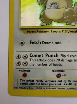 Pokemon TCG Kangaskhan Holo Rare Jungle Unlimited 5/64 Vintage WOTC 1999 LP - Image 5