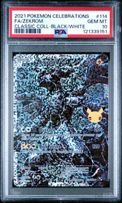 [PSA 10 Sequential Set] Reshiram 113 + Zekrom 114 Pokemon Celebrations - Image 3