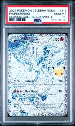 [PSA 10 Sequential Set] Reshiram 113 + Zekrom 114 Pokemon Celebrations - Image 5